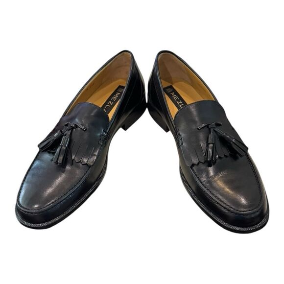New Mezlan Sevilla Men’s Black Leather Tassel Loafers 7 main image 4